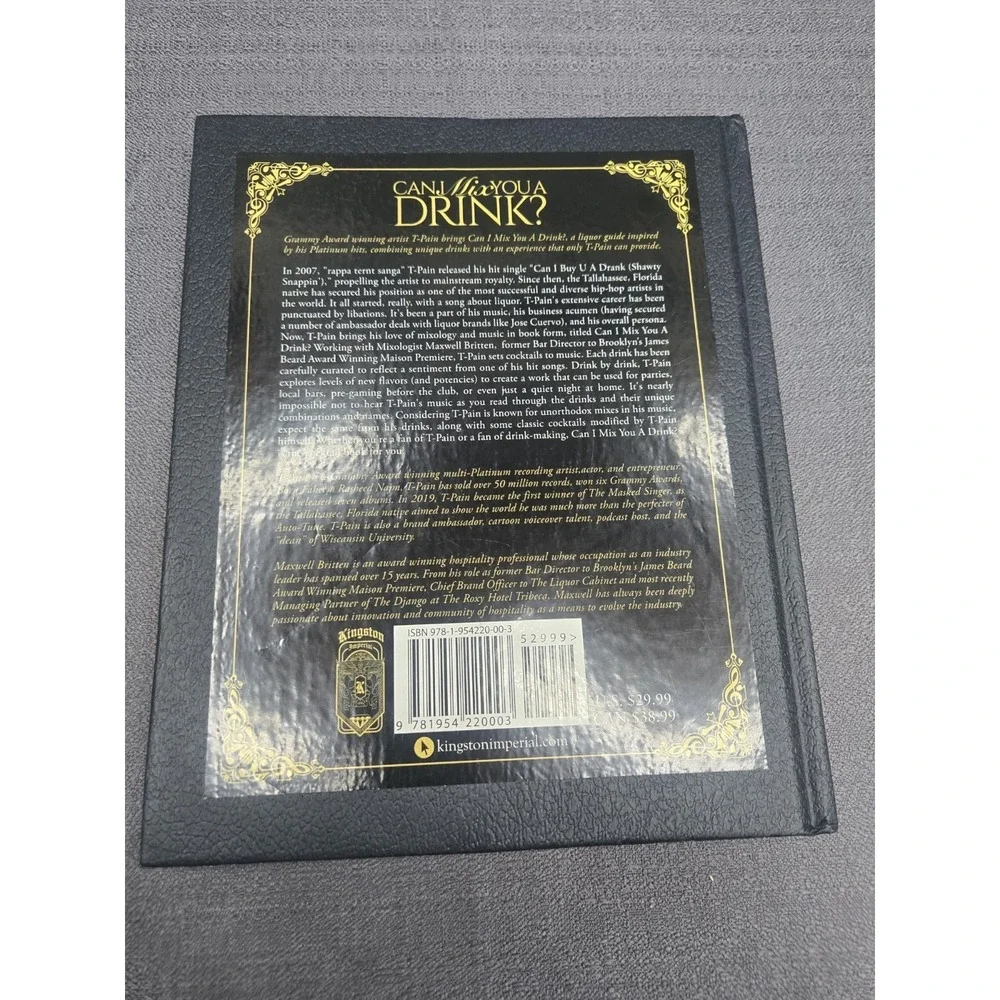 Can I Mix You A Drink T-Pain Hardcover Cocktail Recipe‎ Book 2023